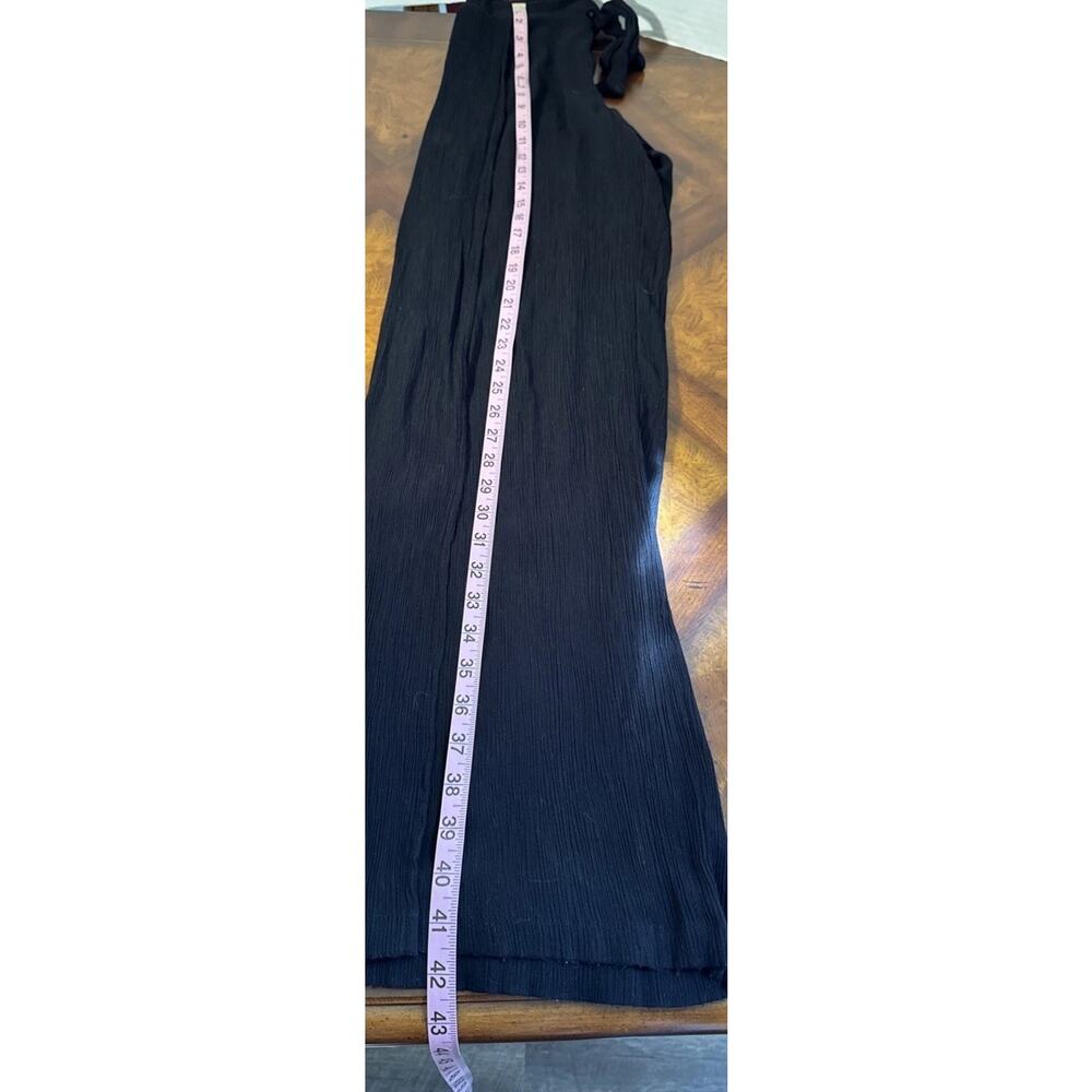 KONA SOL Black Tie Front Side Slit Swimsuit Cover Pants Medium Gauzy Vacay Pool - Picture 10 of 10